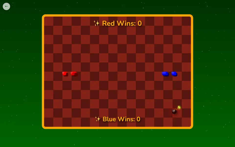 Multi-Snake game board with red and blue players.